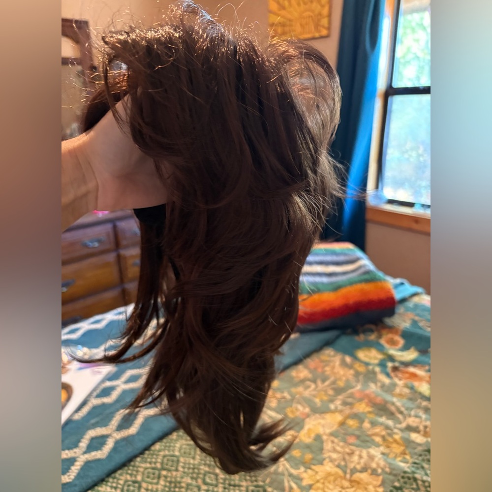 Brown Wavy Shag Wig